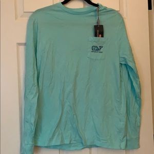 Vineyard Vines Aqua Long Sleeve Tee